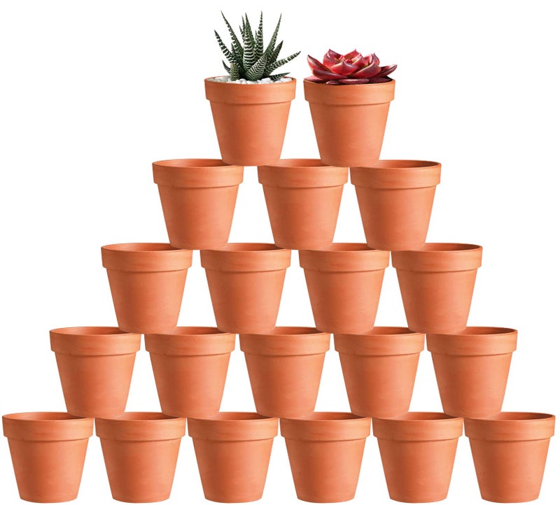 KOAMLY 3 inch Plant Nursery pots Number of Items in a 20 Pack, with Drain, Succulent Seedling Planter, use with Indoor, windowsill, Terra Cotta red Flower pots Wedding Decoration Best Gift for Aunts - Image 1